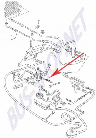 Durite d'eau 025121058E pour VW BUS/TRANSPORTER T3 de 1982-1992.