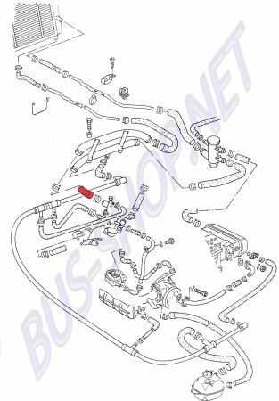 Durite-Eau-Double-Pipe-Thermostat-VW-T25-Syncro