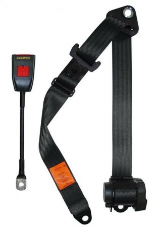 Ceinture de sécurité 3 points noire à enrouleur. homologuée 111898149A Sur www.bus-shop.net