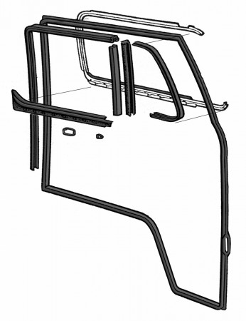 Kit Joints Porte Combi, Déflecteur Pivotant VW, 211998720, 211 998 720, Étanchéité Porte VW, Combi Bay Window 1971-1979