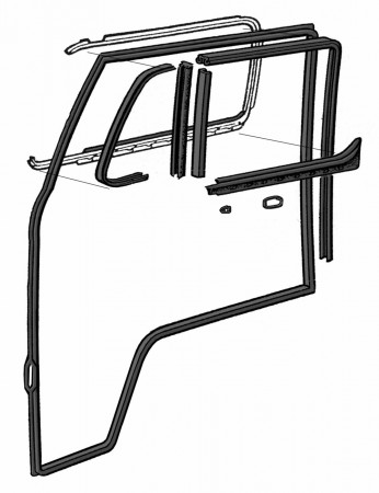  Kit-de-6-joints-porte-droite-VOLKSWAGEN-Combi-1968-1979
