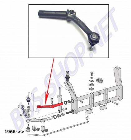 Bras de Torsion Supérieur Droit avec Rotule : Coccinelle 1965-1979, Karmann Ghia 1965-1974, Coccinelle Cabrio 1965-1970