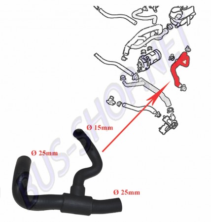 Durite d'Eau VW Transporter T25 D/TD