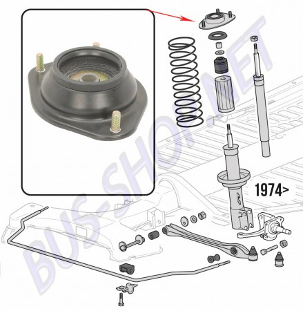 Palier Supérieur de Suspension pour Volkswagen Coccinelle 1303 (1974 et ultérieurs) ref 133412345