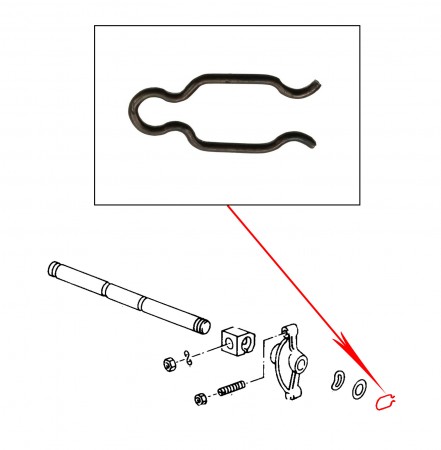 Clip d'Axe de Culbuteurs, Maintien des Culbuteurs, 025109439A, Coccinelle, Karmann Ghia, Type 181, Bus T1, T2, T3.