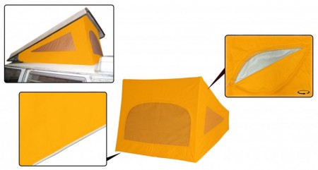 Toile de toit Westfalia 8/1967-7/1973 Jaune/orangé avec 3 fenêtres 211817501Y Sur www.bus-shop.net