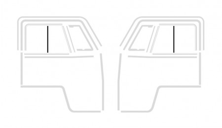 Joint vertical gauche ou droit sur vitre de porte avant coulissante Combi 50->67 211845231 Sur www.bus-shop.net