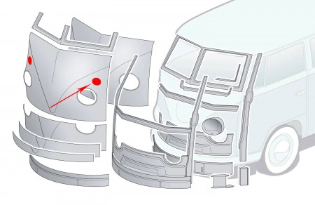 Plaques de Montage des Clignotants Pour VW T2 Split 1955-1963 - Silver Weld Through ref  211953163