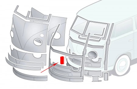 Tôle de Réparation Bas du Montant de Porte Droit pour T2 -67, Marque Autocraft ref 211809202Z