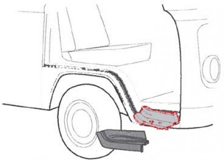 Tôle de Réparation Marche de Porte Intérieur Droite - VW Combi Bay Window 1968-1972 (Côté Passager)