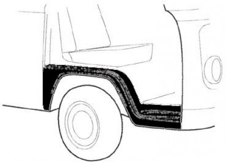 Passage de Roue/Joue d'Aile Avant Droit Complet - VW Combi Bay Window 08/1972-07/1979