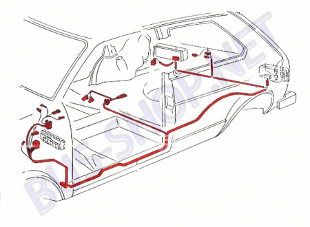 Faisceau de câbles arrière pour Golf I GTI 1.8, Ref : 171971011BK