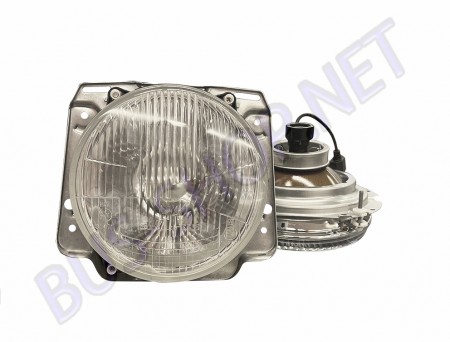L'ensemble de phares DM 24561, adapté pour le Golf MK2 avec ajustement de portée des phares, comprend un kit de conversion LED Osram H4. Références : DM24561 et DM-24-561.