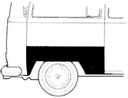 Section de réparation, arches de roue arrière, Combi Bus T1, Bus T2, 8.62-7.70, 211809168R, 211 809 168 R.