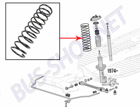 Ressort de suspension avant pour Volkswagen Coccinelle 1302 & 1303