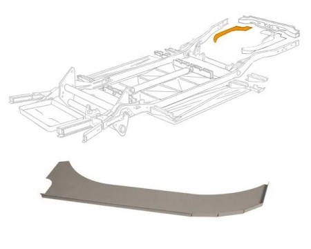 Tôle Réparation, Moteur Arrière Droit, Volkswagen Combi LHD, 211801558G, 211 801 558 G, 1972-1979, Côté Passager, Acier 1 mm, Remplacement, Rouille.