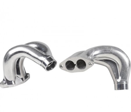 Kit de coudes d'extrémité en aluminium pour tubulures double admission, AC129150, compatible avec les moteurs VW Type 1 1300cc et 1600cc à partir de 08.1970