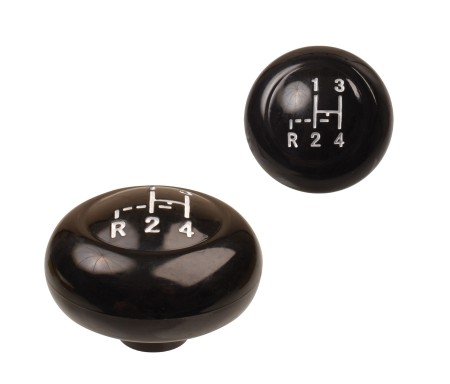 Pommeau de levier de vitesse noir avec grille de 4 vitesses en blanc, Diam 12mm- Réf. AC7116107B