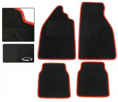 Jeu de 4 tapis de sol noir avec liseré rouge Coccinelle tous modèles DM92503R Sur www.bus-shop.net
