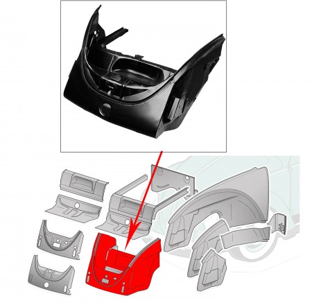 Bloc avant complet de carrosserie pour VW Coccinelle 1300, 1500 (1968-1977). Références : 111805501C et 111-805-501-C.