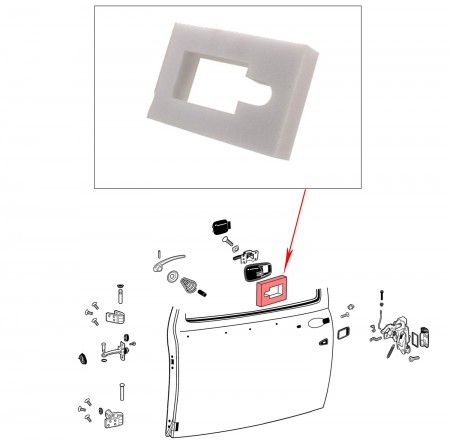 Joint en mousse, panneau de porte, Cox, Ghia, Bus, Golf, Jetta, Golf Caddy, Typ 3, Volkswagen, 111837341, isolation thermique, confort intérieur.