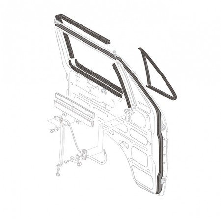 Kit joints porte T25, 251898911BSOPN, Transporter T25 déflecteur, rénovation porte VW