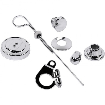 Kit Chrome Moteur VW, Empi 00-8740-0, Personnalisation Moteur, Collier Distributeur Chromé, Bouchon Huile Chromé, Jauge d'Huile Chromée, Boulon Vilebrequin Chromé, Rondelle Vilebrequin Chromée, Écrou Alternateur Chromé, Volkswagen Aircooled, Coccinelle, K