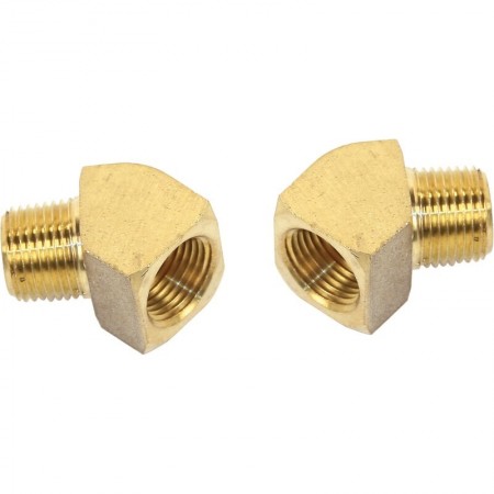 Jeu de raccords pour système d'huile, 45º, mâle 3/8 pouce avec femelle 3/8 pouce, pack de 2
