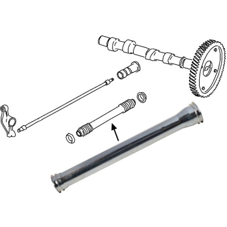 Tubes de Protection, Acier Inoxydable, 208mm, Tiges de Poussoir, Moteurs 1.7-2.0L, VW Transporter, Porsche 914/4, 021109335CSS, 021 109 335 CSS