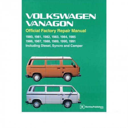 Manuel Technique Bentley, VW Transporter T3 80-92, La Bible T3, Guide de Réparation, Manuel en Anglais, 11-0975-0, 11 097 50