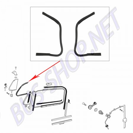 Joints de déflecteurs, Volkswagen Coccinelle Berline, 111837625B, étanchéité, confort, amélioration, qualité.