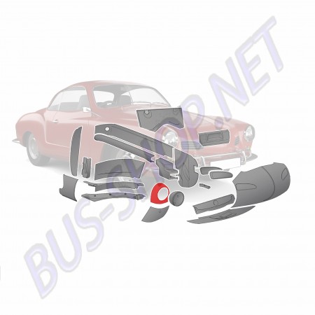 Tôle réparation chauffage/longeron Karmann-Ghia 141404131