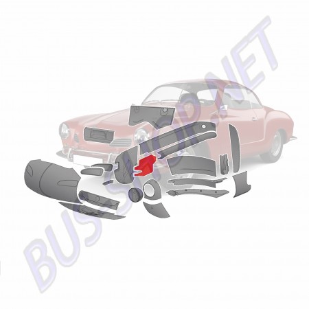 Boîte d'Entrée d'Air Avant Gauche Karmann Ghia 60-74
