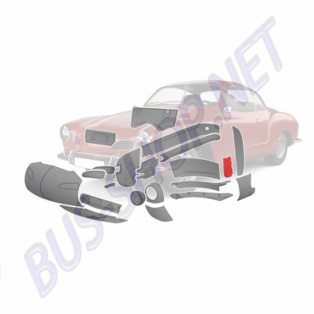 Tôle de réparation pied de porte VW Karmann-Ghia 141805341