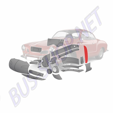 Tôle Pare Boue Avant Gauche Karmann Ghia 1955-1974