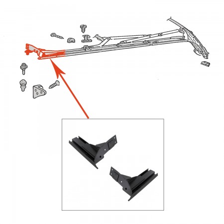Tôles de Réparation, Armature Avant, Capote, Coccinelle Cabriolet, 151898400A, 151 898 400 A