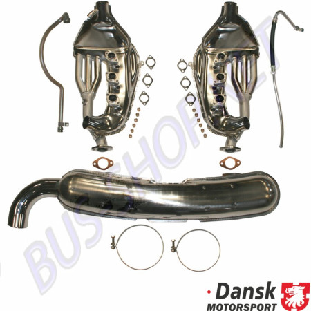 Ce kit de conversion d'échappement, free-flow, avec sortie de 84 mm, est conçu pour les modèles Porsche 911/930 3.2 de 01/63 à 11/90. Références : 1620000510 et 1 620 000 510. Une modification majeure est nécessaire pour l'installation sur les moteurs de 