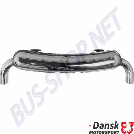 Échappement sport avec double sortie de 70mm, en acier inoxydable poli, pour Porsche 911/930 2.7 de 01/63 à 11/90. Références : 1620604100, 1 620 604 100, 92511SD.