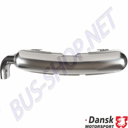 Échappement sport avec sortie unique de 84mm en acier inoxydable poli, pour Porsche 911/930 3.2 de 01/63 à 11/90. Références : 1620604900, 1 620 604 900, 92512S.