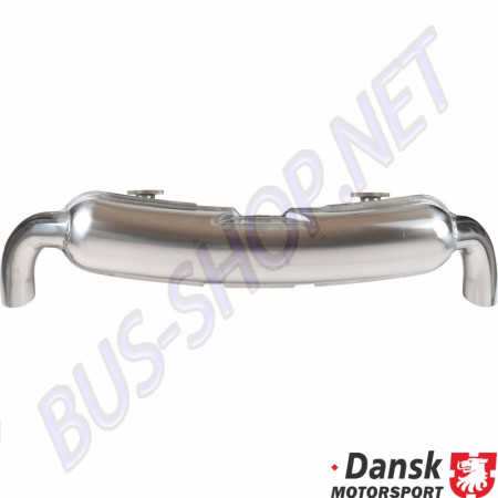 Échappement sport avec double sortie de 84mm en acier inoxydable poli, pour Porsche 911/930 3.2 de 01/63 à 11/90. Références : 1620605000, 1 620 605 000, 92512SD.