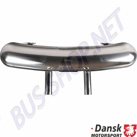 Échappement arrière sport avec double sortie Ø50 mm pour Porsche 911/930 2.2, 2.3, 2.0 de 01/63 à 11/90. Référence : 1620605700, 92510DUALS. Fabriqué en acier inoxydable poli.