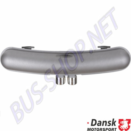 Échappement sport arrière avec double sortie centrale Ø76 mm pour Porsche 911/930 2.0, 2.2, 2.3 (01/63-11/90). Référence : 1620610000, 92.520DUAL.