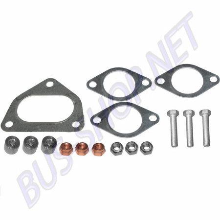 Kit de montage comprenant 4 joints, écrous et boulons pour échangeur thermique compatible avec les modèles PORSCHE 911/930 3.2, 3.3. Référence : 1621701710, 91.104KIT.
