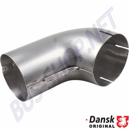 Connecteur à coude en acier inoxydable pour échangeur de chaleur PORSCHE 911/930. Référence : 1623150200. Convient aux modèles PORSCHE 911/930 2.7 fabriqués entre janvier 1963 et novembre 1990, ainsi qu'aux modèles PORSCHE 911/930 3.0 et 3.3 fabriqués ent
