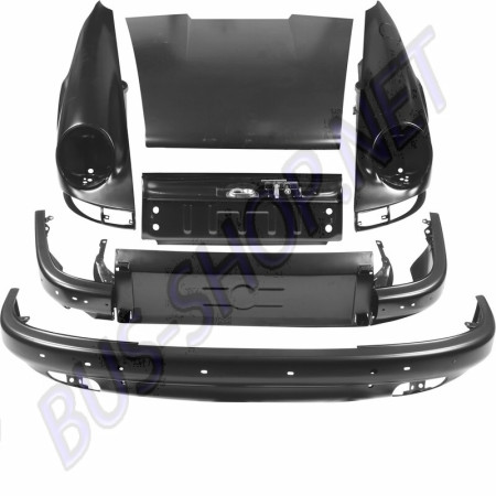 Kit de restauration, Porsche 911 '69-'73, Backdate 964 '74-'89, pièces de carrosserie, restauration de véhicules, Porsche 911, Backdating, 964 Backdate kit, Panneau transversal avant, Aile avant, Pare-chocs avant, Capot avant, Serrure pour capot avant, Mo