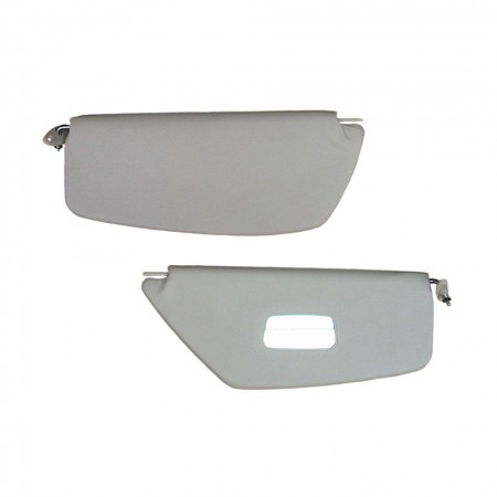 Pare-soleils, Paire, Vinyl, Blanc Cassé, Miroir, Volkswagen, Coccinelle, 08/64, 07/67, 211023215, 21 1023 215.
