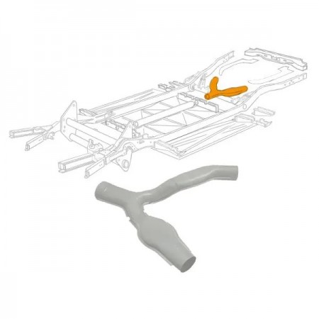 Tube Tôle de Chauffage en Y, Volkswagen Combi 1972-1979, Diamètre 90 mm, Adaptable 68-72