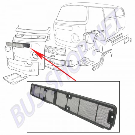 Grille Moustiquaire Noire 211259165 pour VW Combi Bay Window