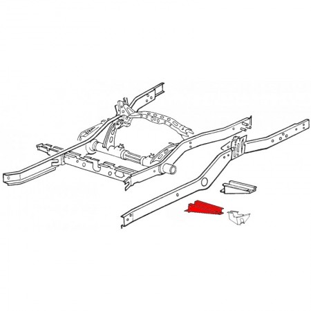 Cornière, Renfort, Milieu Chassis, Côté Conducteur, Volkswagen, Combi, 1967-1979, 211703119B, 211 703 119 B