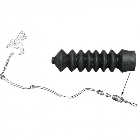 Soufflet, câble de chauffage, VW Combi T2, VW Transporter T25, élastomère, 1.6-2.0, 08/67-07/82, 211711663, 211 711 663